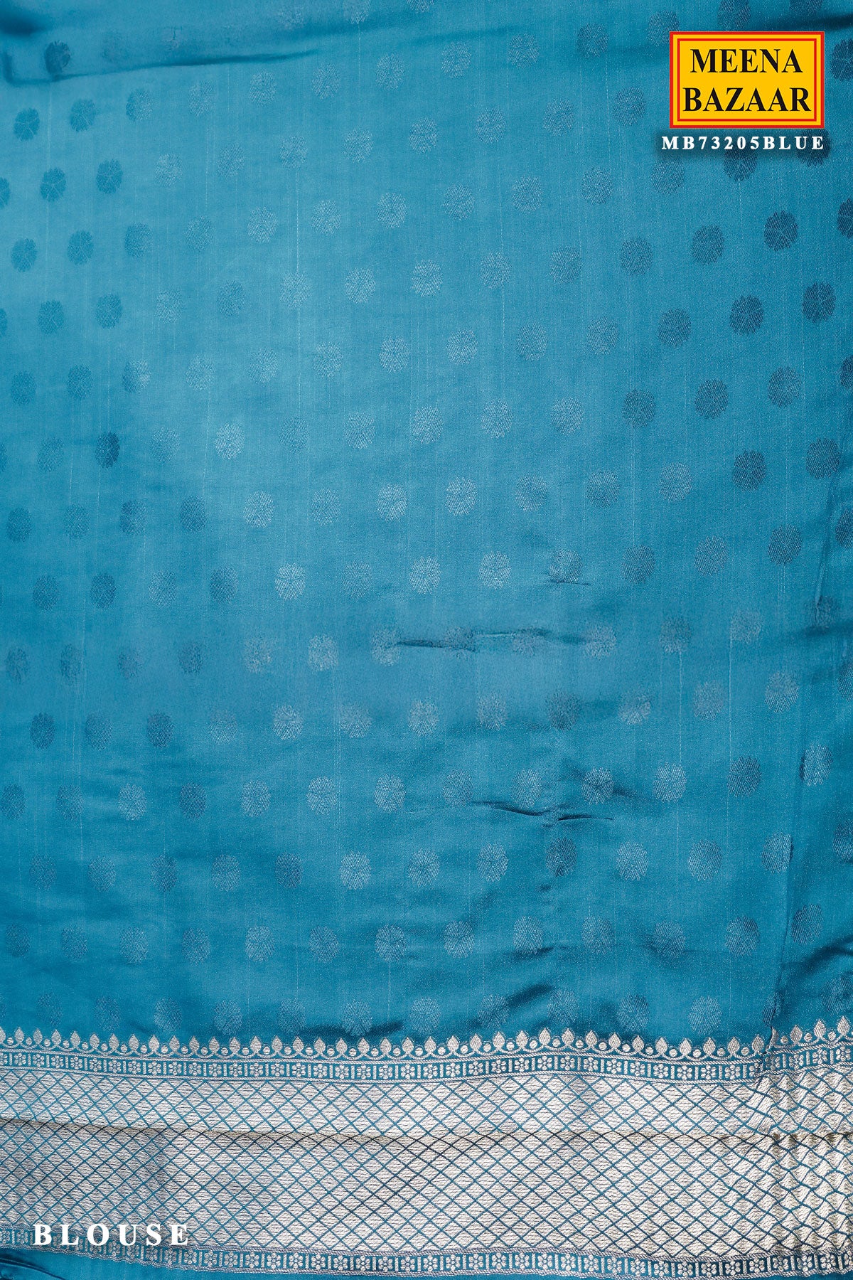 Blue Silk Zari Weaving Saree With Tassels