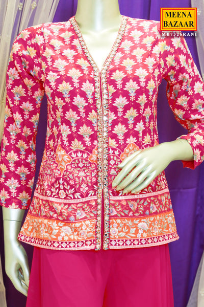 Rani Georgette Posh Threadwork and Sequins Embroidered Sharara Suit Set