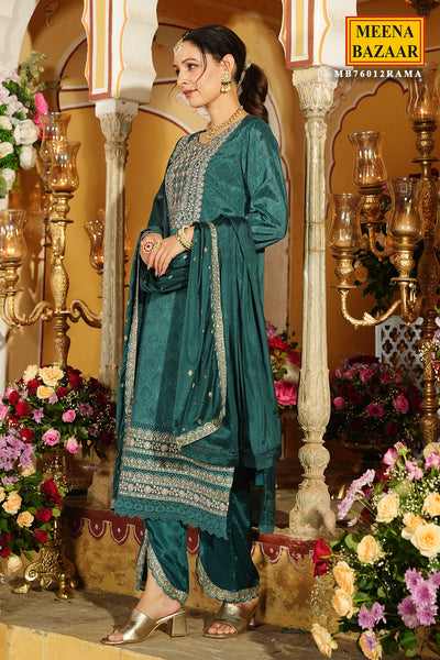 Rama Chinon Threadwork Sequins and Zari Embroidered Suit