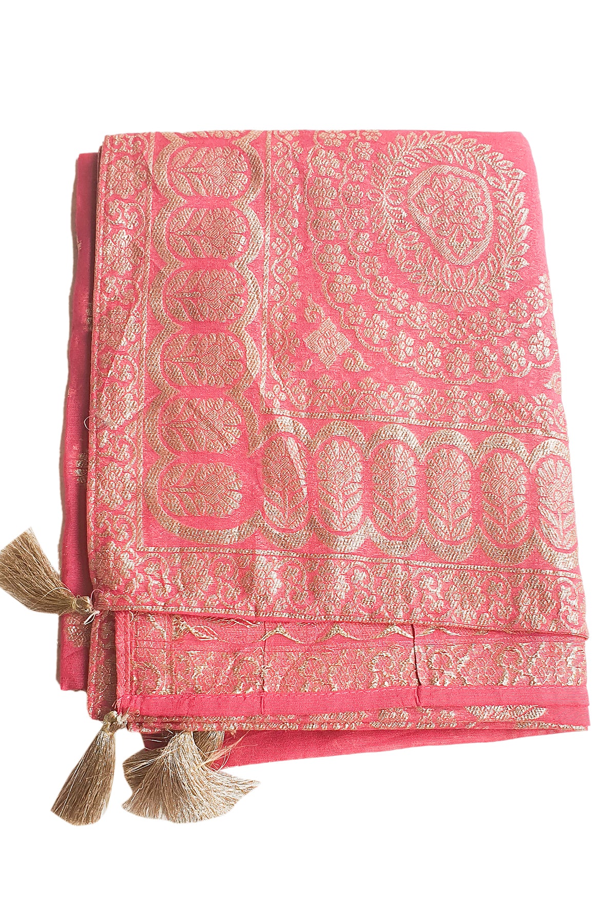 Gajari Pink Muslin Neckline Embroidered Suit