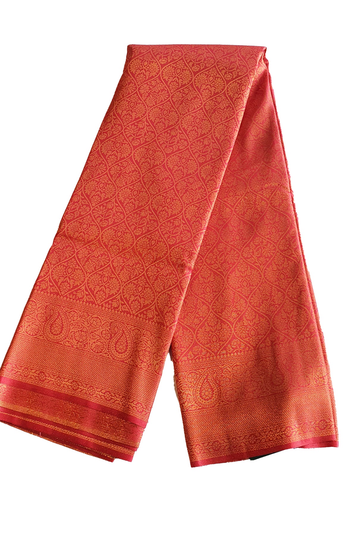 Red Blended Silk Zari Woven Saree