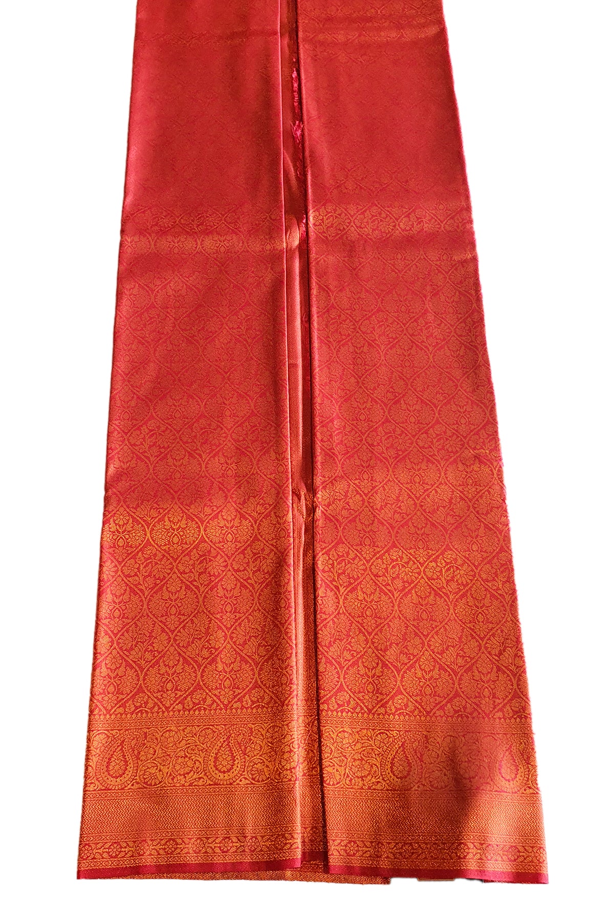 Red Blended Silk Zari Woven Saree