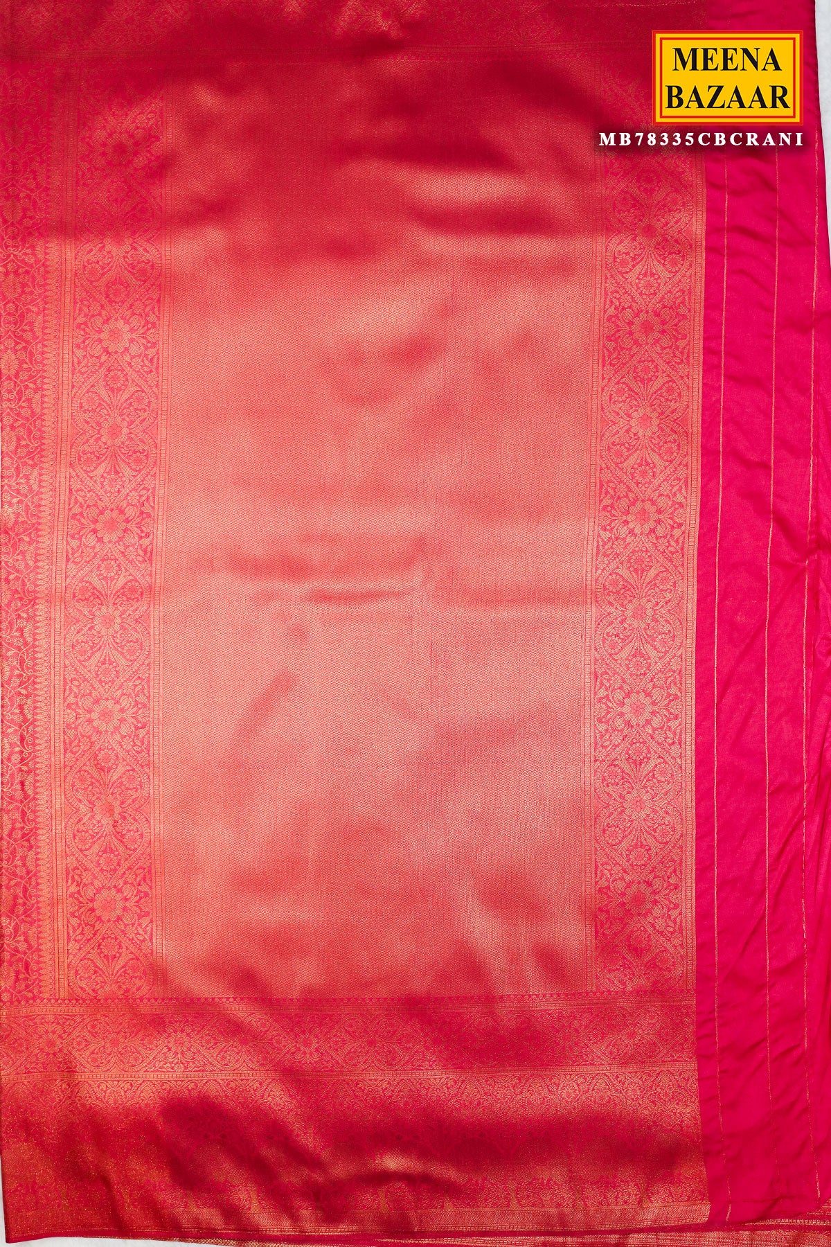 Rani Silk Blend Zari Woven Border Saree