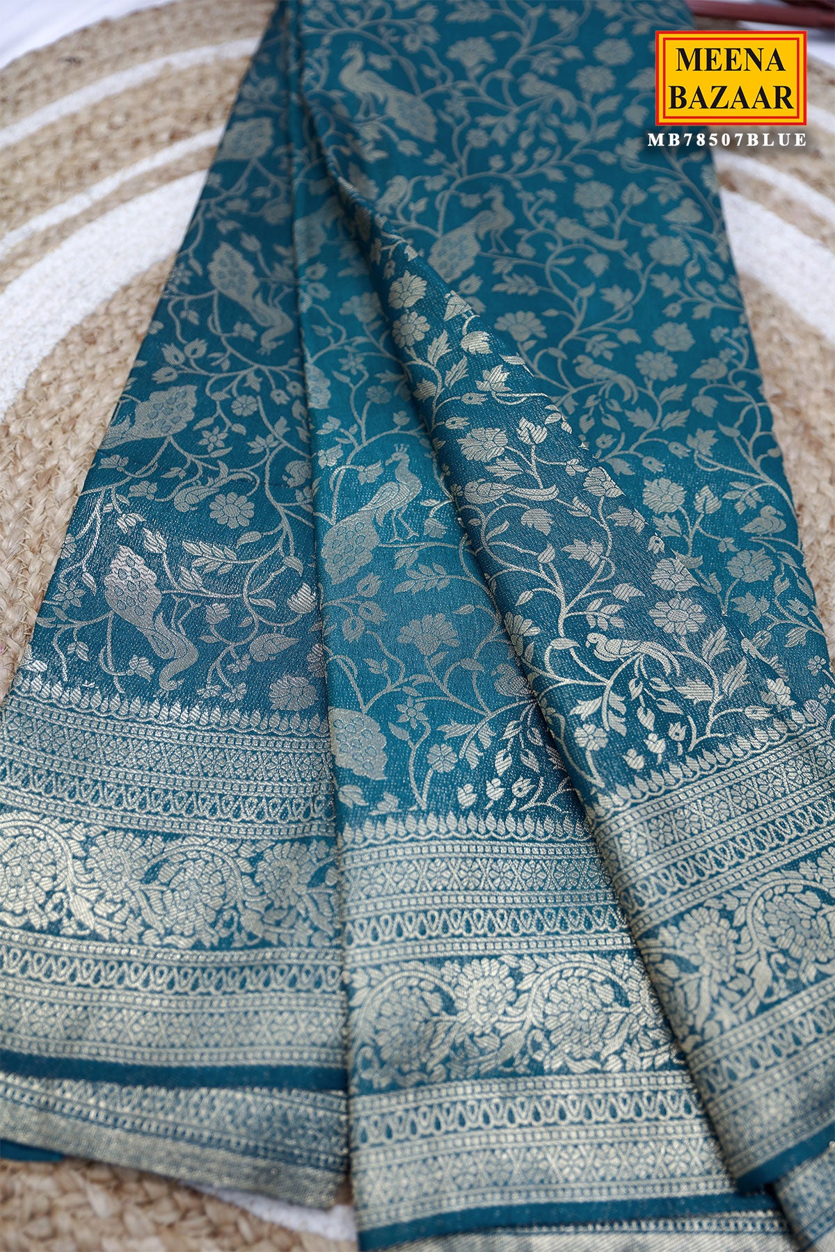 Blue Silk Weaving Saree Elegant Traditional & Festive Wear