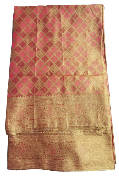 Pink Organza Silk Weaving Saree