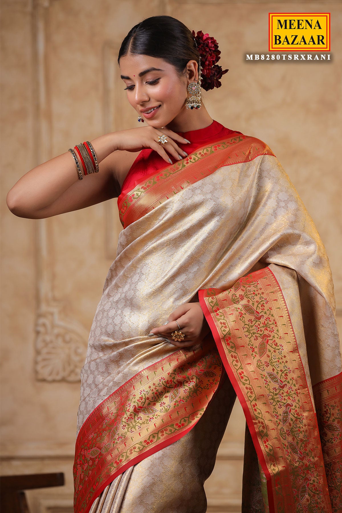 Tussar Banarasi Silk Weaving Saree