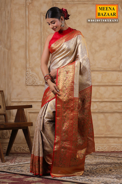 Tussar Banarasi Silk Weaving Saree