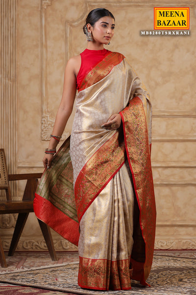 Tussar Banarasi Silk Weaving Saree