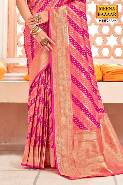 Rani Banarasi Silk Floral Zari Weaving Saree