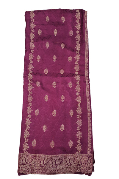 Maroon Digital Printed Viscose Pashmina Jacquard Suit Set