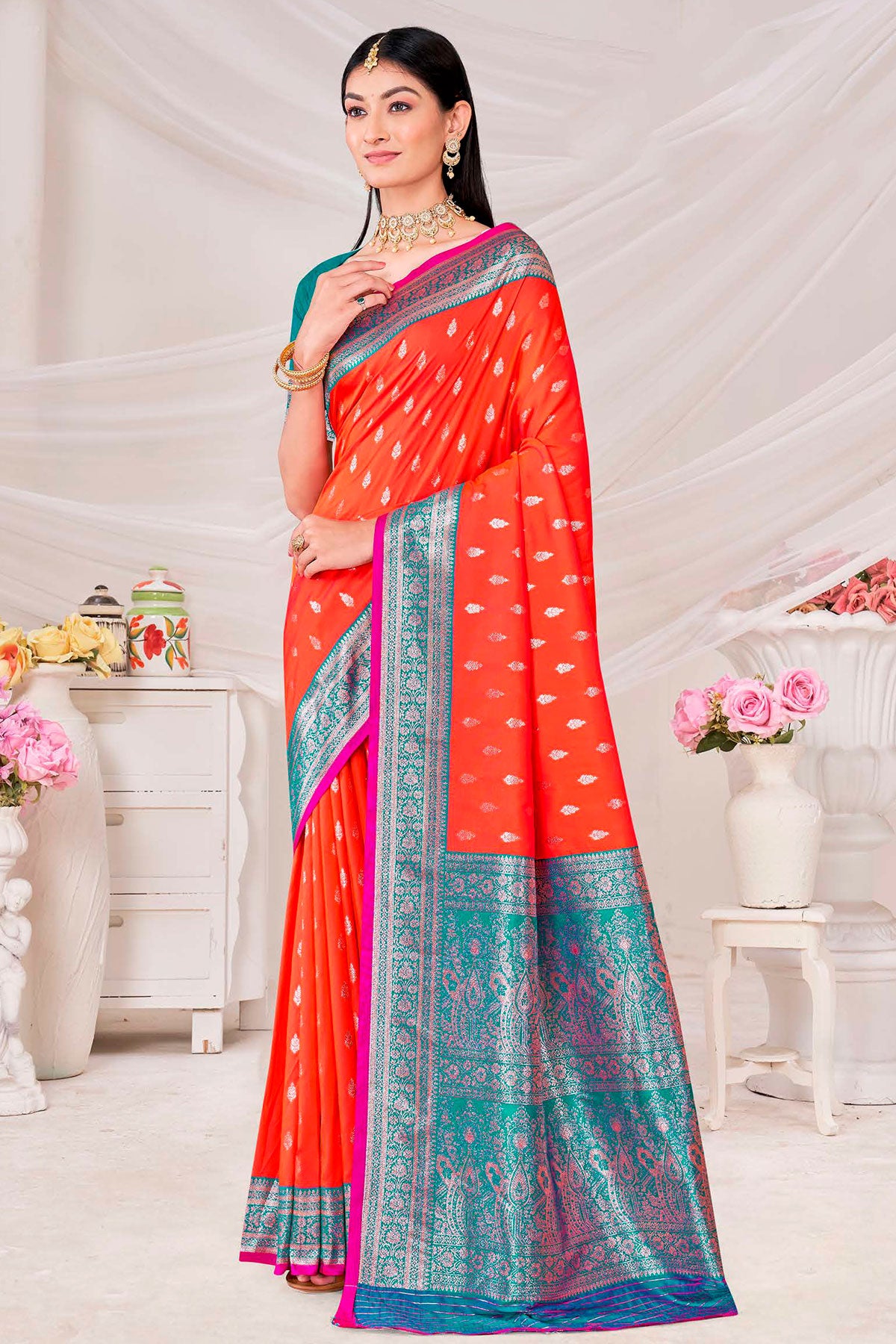 Rani Silk Zari Woven Saree