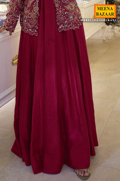 Rani Embroidered Jacket & Flared Skirt Set Indo Western Outfit