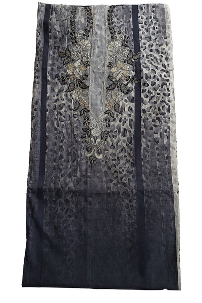 Black Cotton Lawn Lace Embroidered Printed Suit