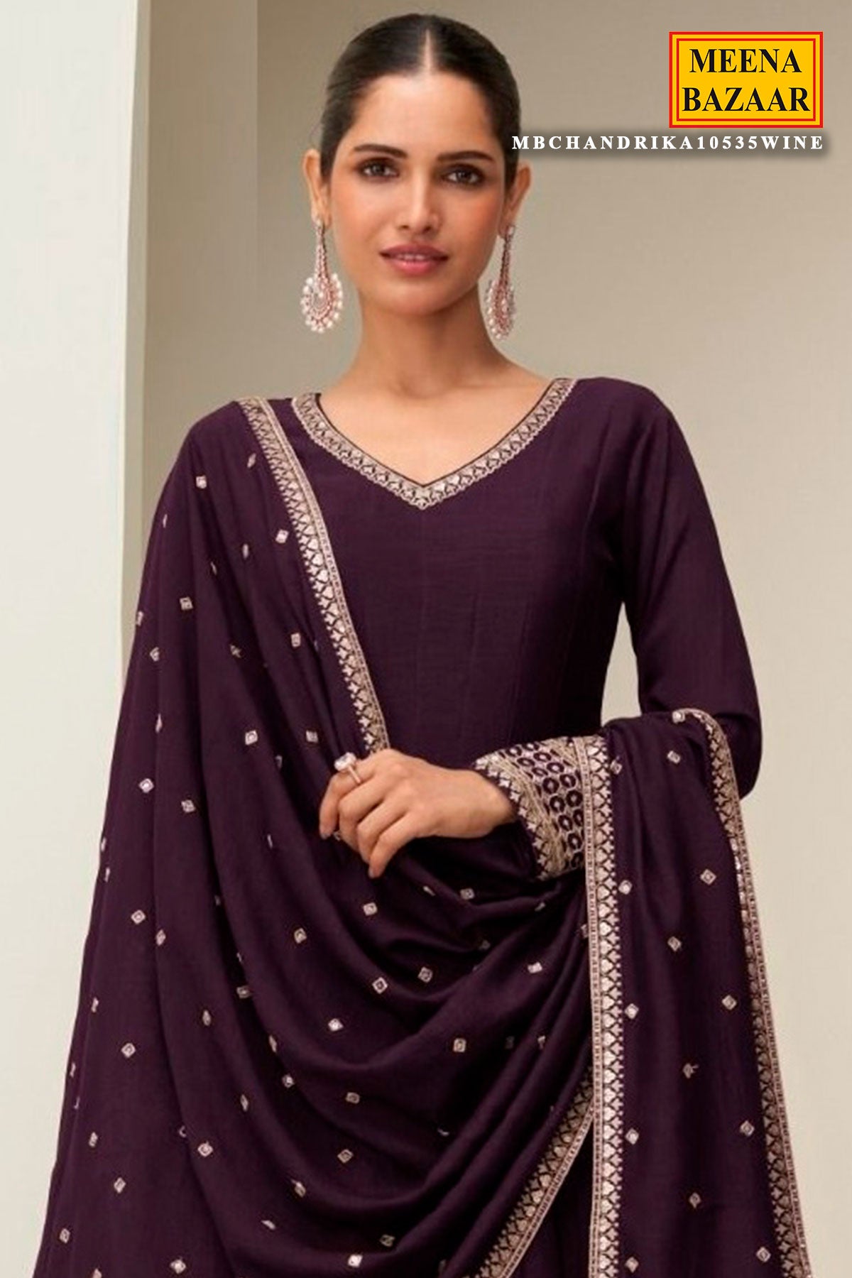 Purple Embroidered Anarkali with Dupatta Suit Elegant Festive & Ethnic Wear