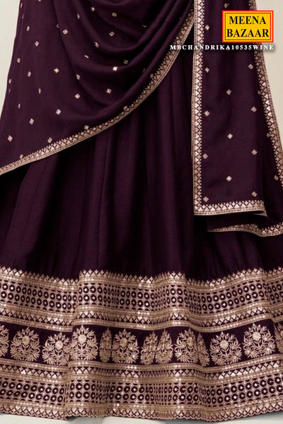 Purple Embroidered Anarkali with Dupatta Suit Elegant Festive & Ethnic Wear