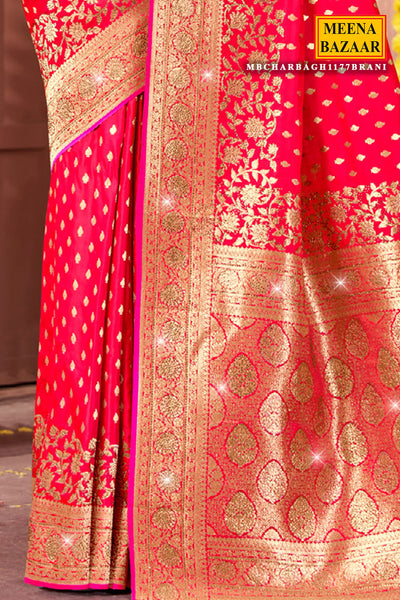 Rani Modal Satin Weave Embroidered Saree
