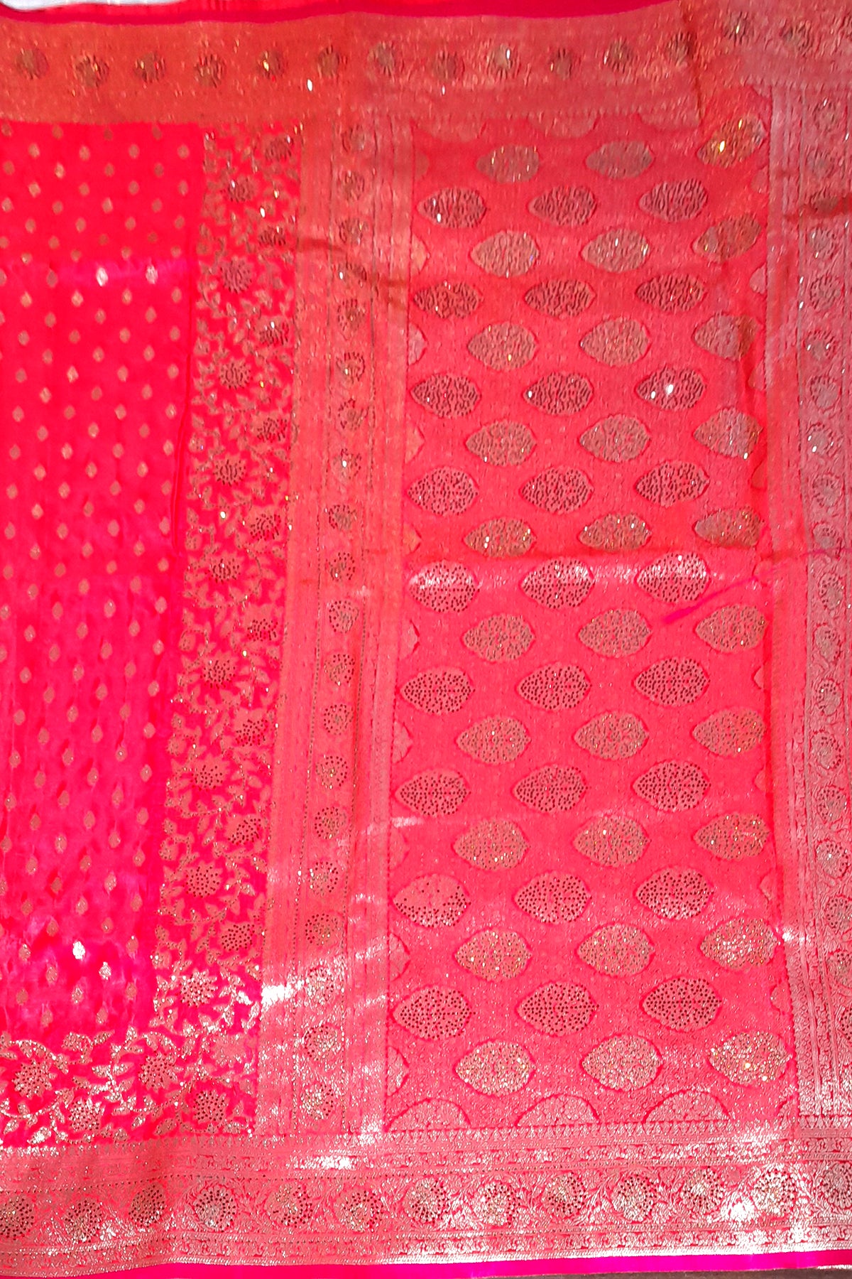 Rani Modal Satin Weave Embroidered Saree