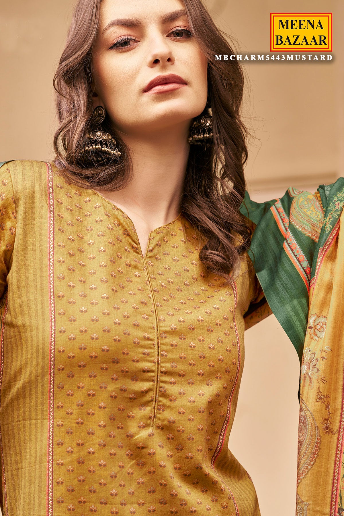 Mustard Cotton Floral Printed Suit Set