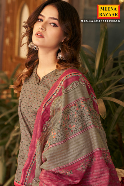 Tussar Cotton Floral Printed Suit Set