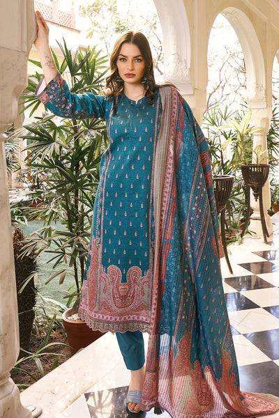 Blue Cotton Floral Printed Suit Set