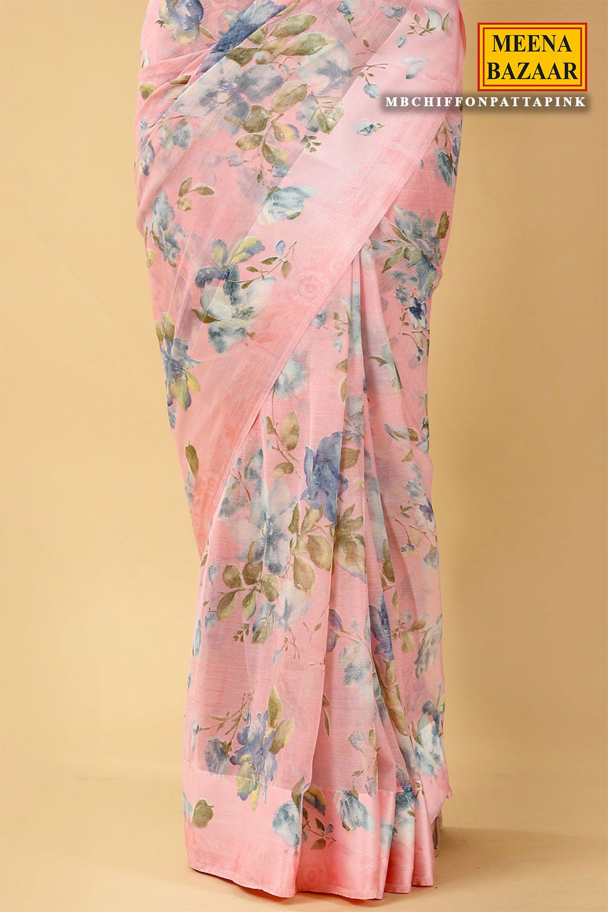 Stone Embroidered Chiffon Saree – Meena Bazaar US