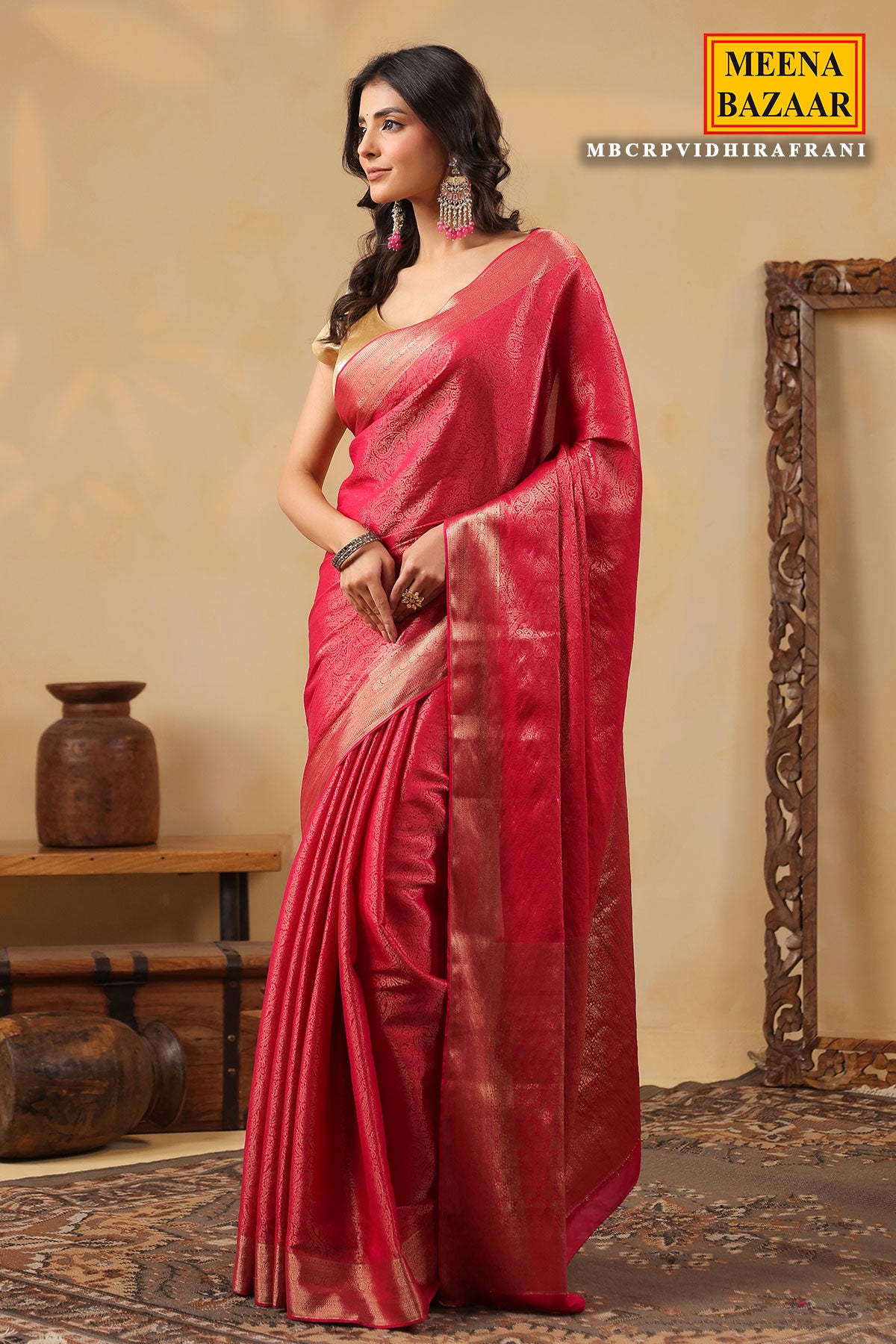 Rani Paisley Zari Woven Silk Saree