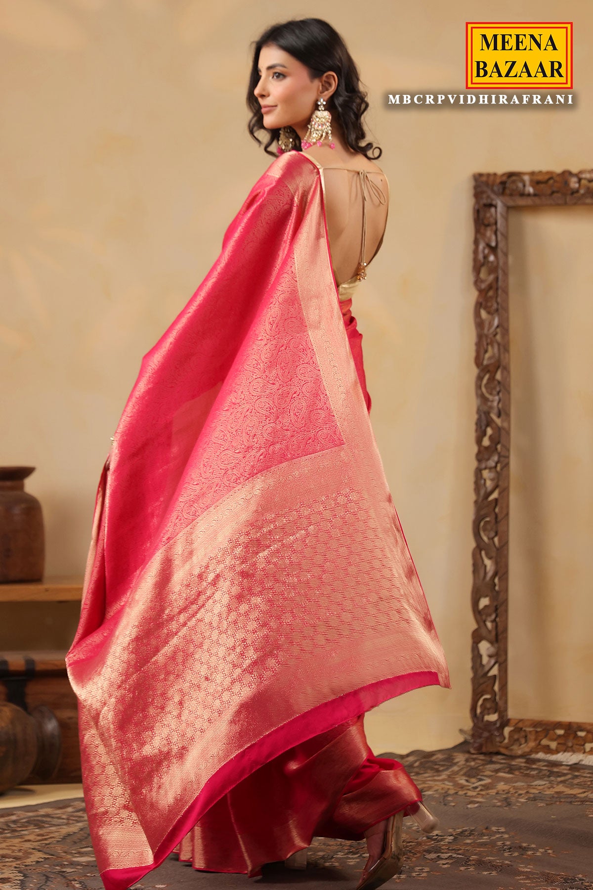 Rani Paisley Zari Woven Silk Saree
