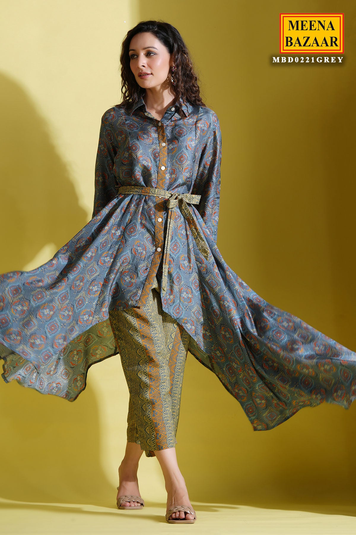 Buy Indian Designer Indigo Blue Cotton Nayra Cut Kurti With Embroidery on  Neck and Pant Set for Women and Girls, Amazing Nayra Cut Kurta Set Online  in India - Etsy
