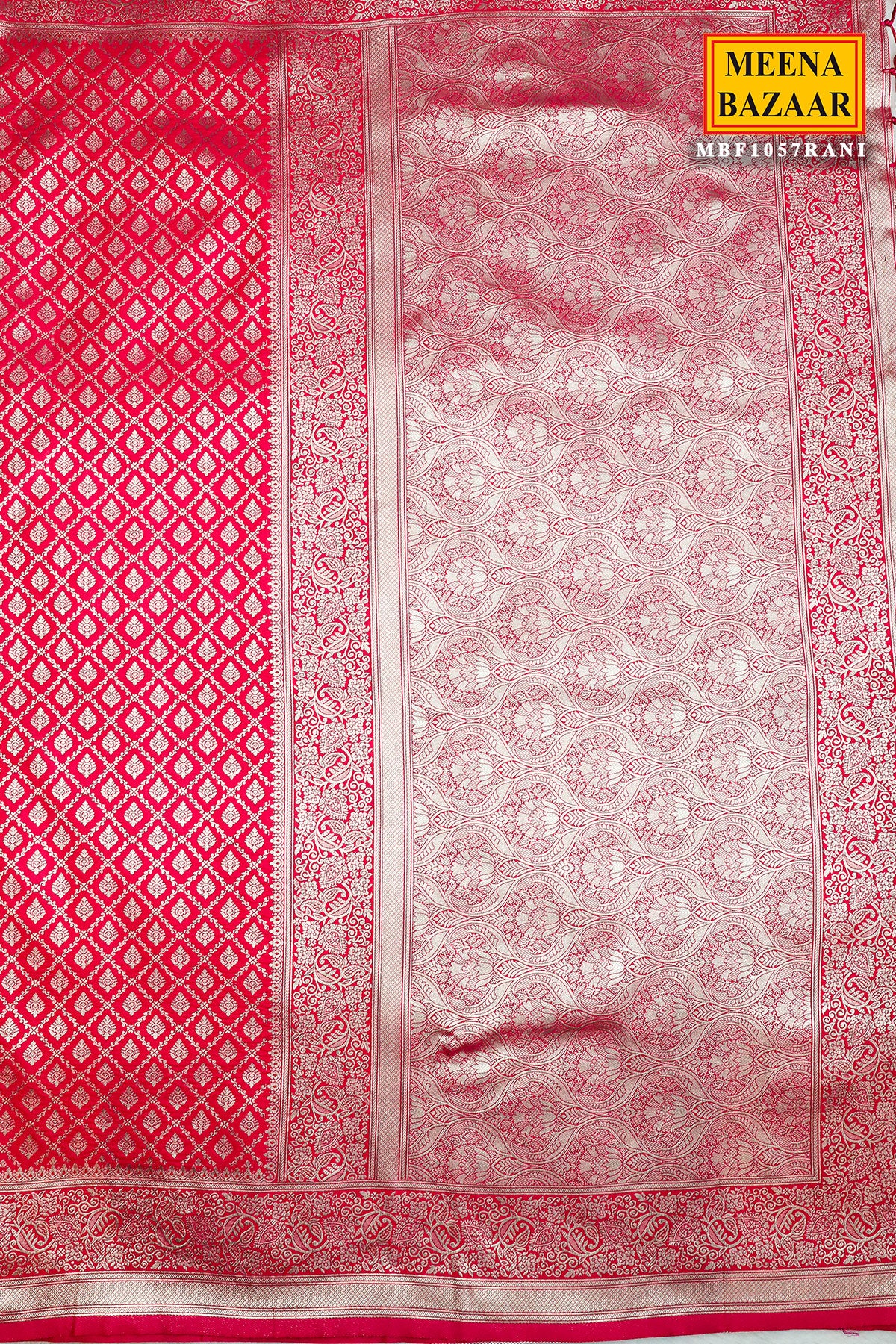 Rani Blended Silk Zari Weaving Saree