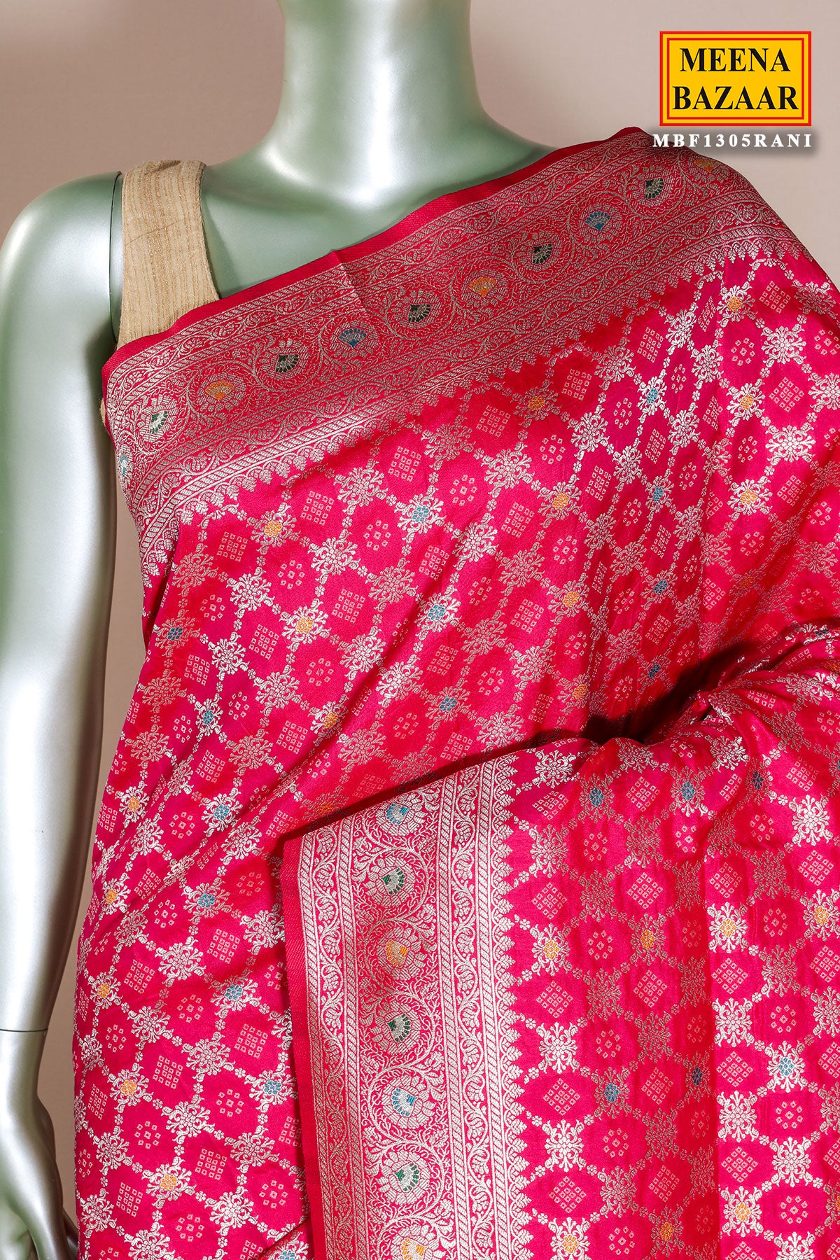 Rani Silk Weaving Saree Elegant Traditional Saree