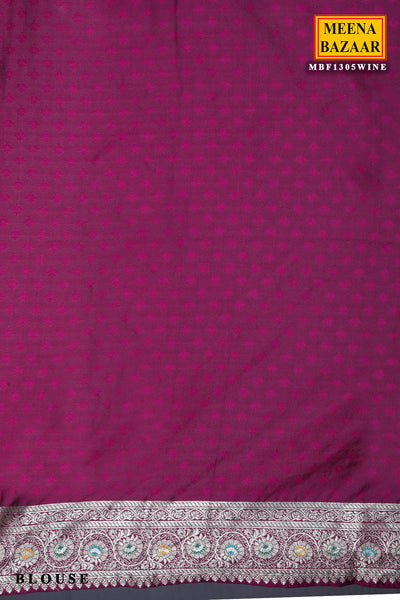 Wine Silk Weaving Saree Elegant Traditional & Festive Wear