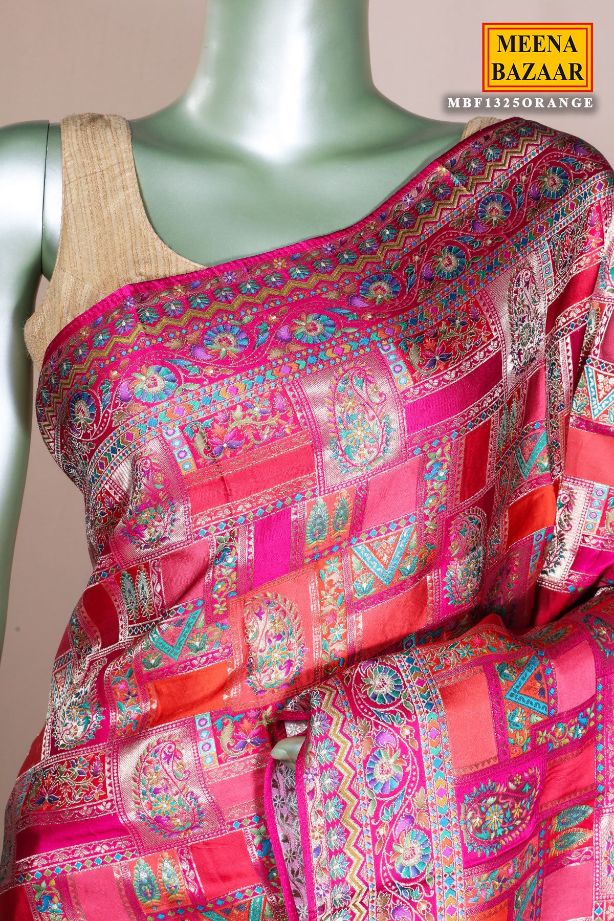 Orange Silk Weaving Saree Traditional Festive & Wedding Wear