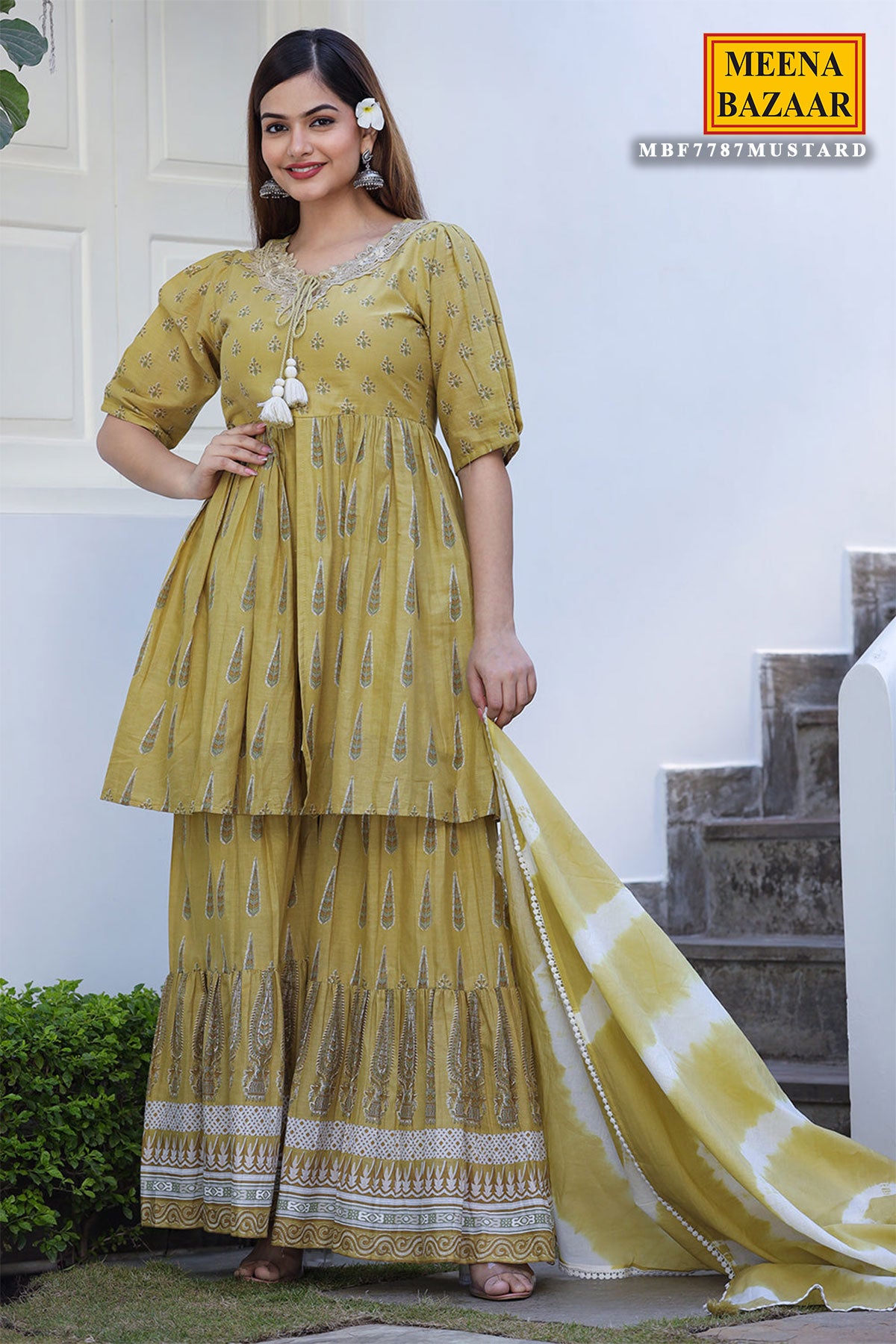 Amazon.com: ETHNIC EMPORIUM Ready to Wear Party Net Muslim Heavy Kurti  Sharara Punjabi Salwar Kameez Indian Women Suit 9728 (8, Yellow) :  Clothing, Shoes & Jewelry