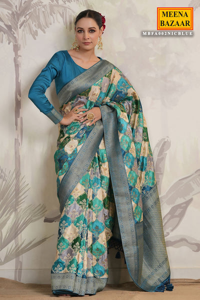 Blue Silk Zari Woven Saree