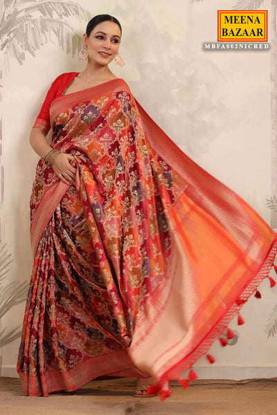 Red Silk Zari Woven Saree