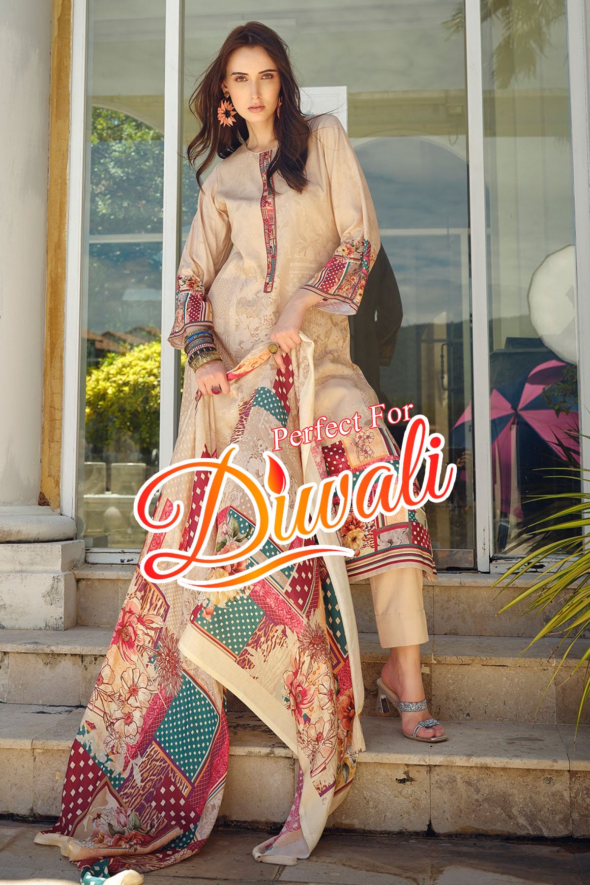 Tussar Pashmina Printed Suit