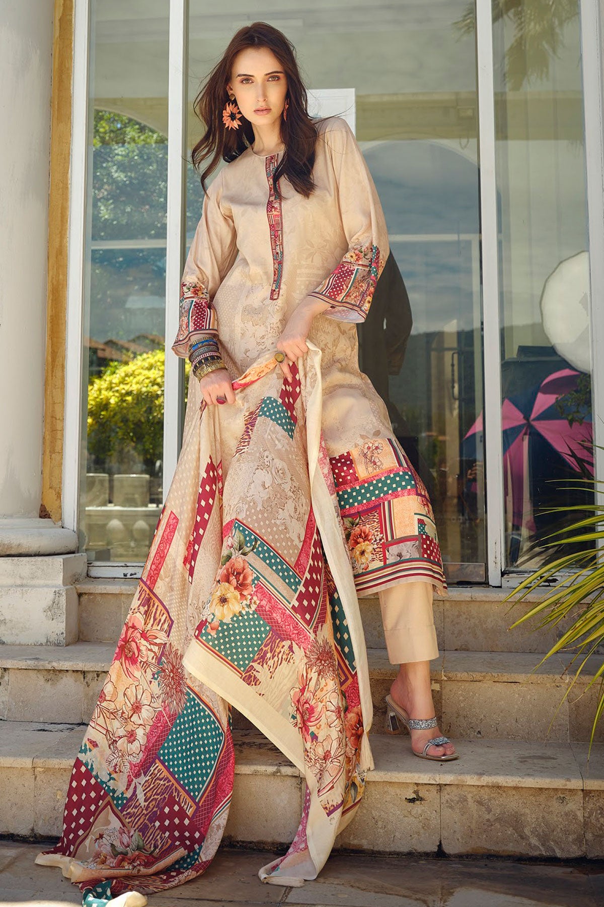 Tussar Pashmina Printed Suit