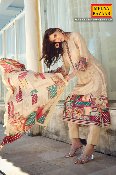 Tussar Pashmina Printed Suit