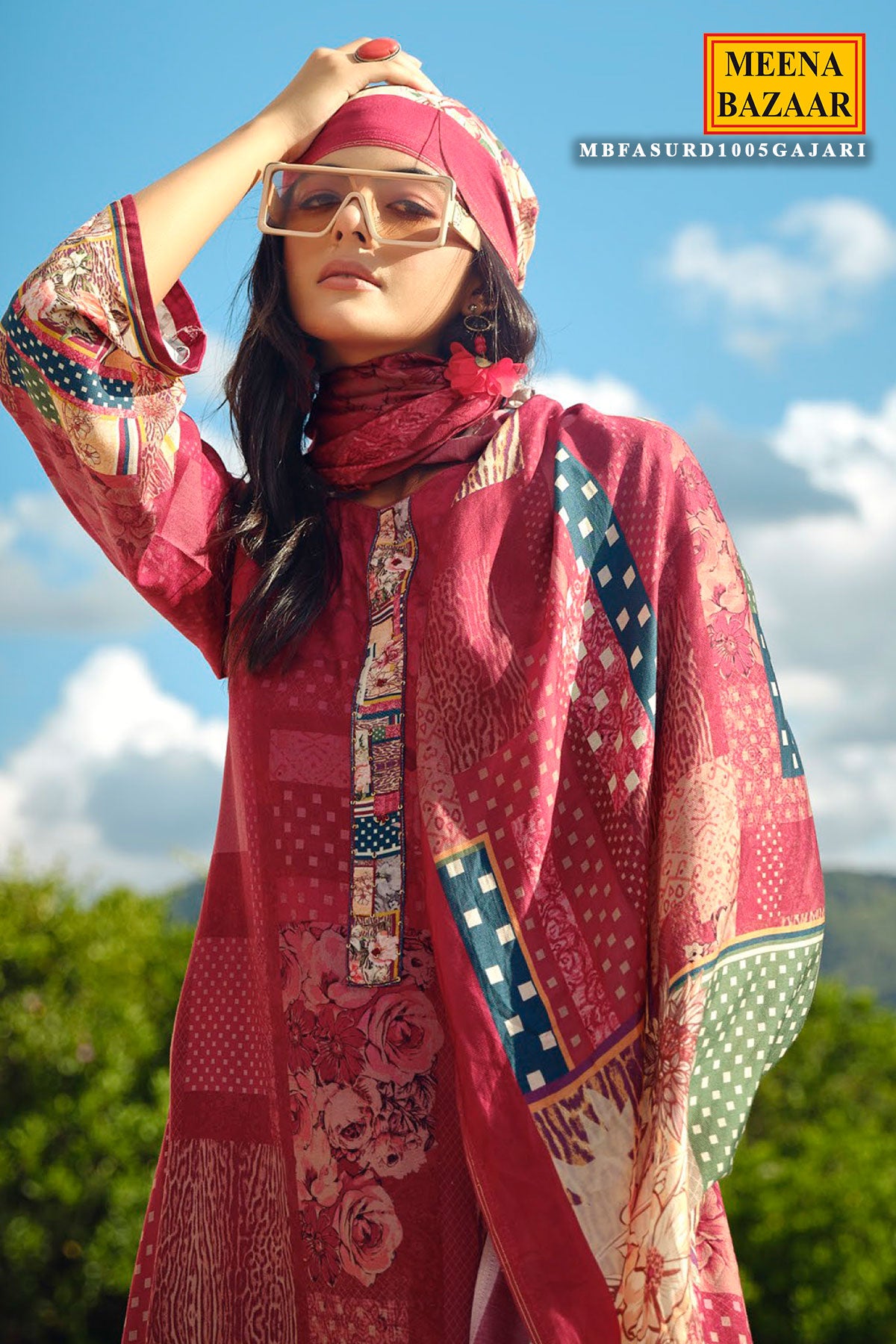 Gajari Pashmina Printed Suit