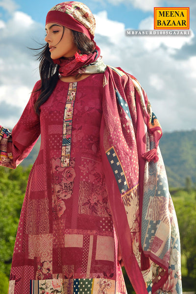 Gajari Pashmina Printed Suit