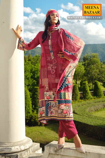 Gajari Pashmina Printed Suit