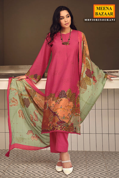 Rani Muslin Silk Digital Printed Embroidered Unstitched Suit