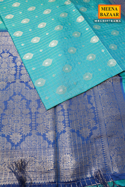 Rama Silk Weaving Saree Elegant Festive Wear