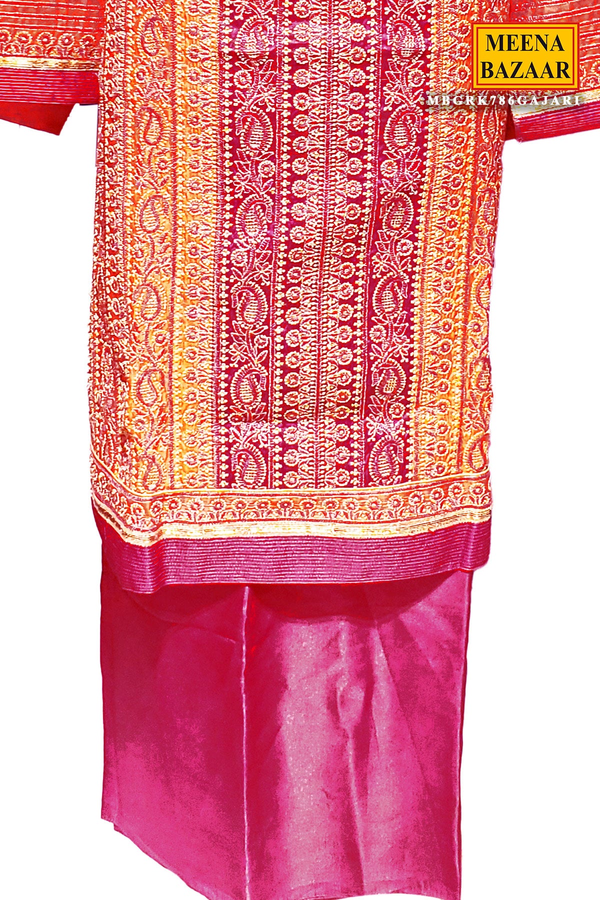 Gajari Silk Zari Embroidered Suit Set