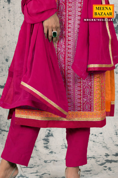Gajari Silk Zari Embroidered Suit Set