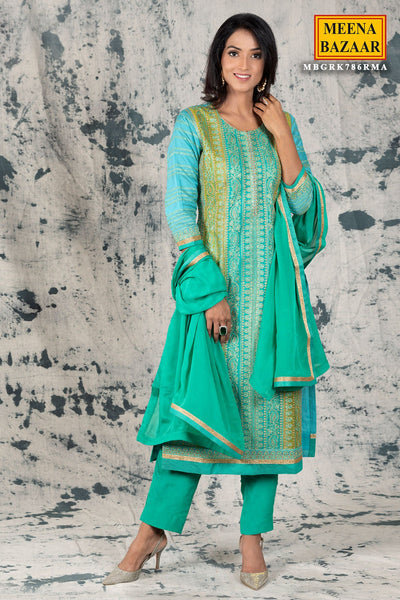 Rama Silk Zari Embroidered Suit Set