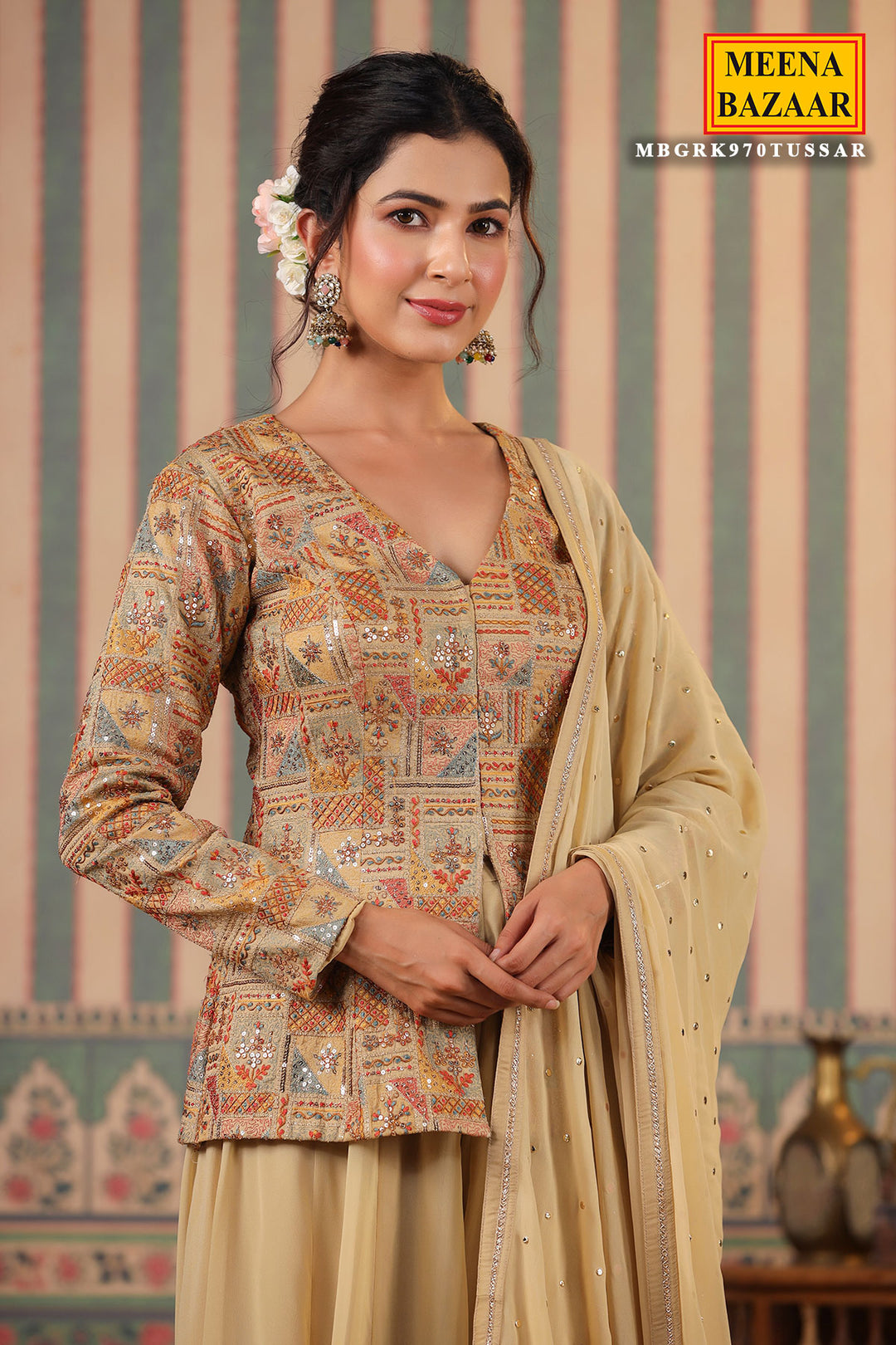 sharara dress with short kurti Yellow Short Kurti With Sharara & Dupatta M / Yellow