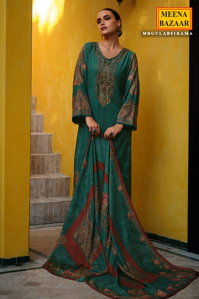 Rama Viscose Muslin Printed Sequin Embroidered Suit Set