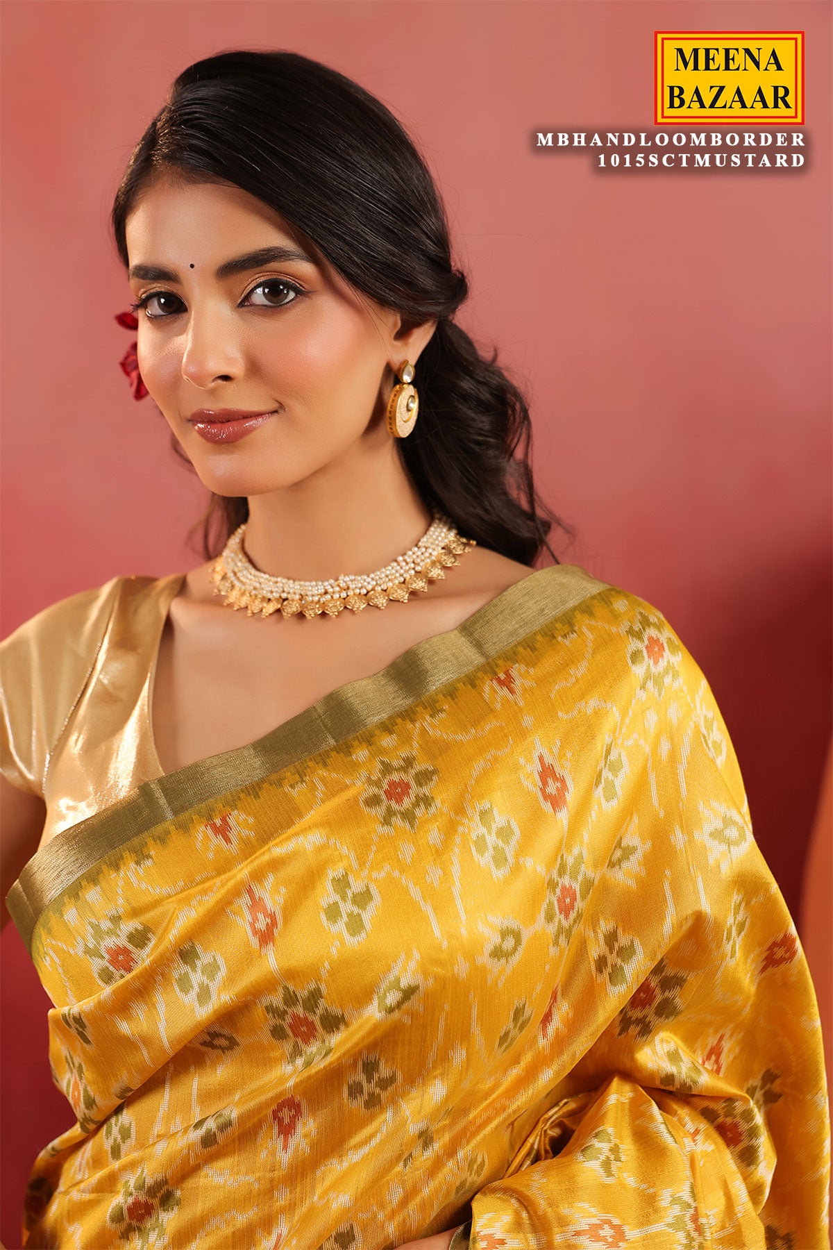 Mustard Handloom Silk Saree with Contrast Border
