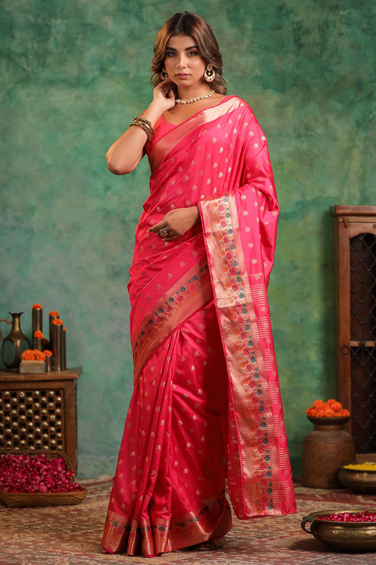 Rani Blended Silk Zari Woven Saree